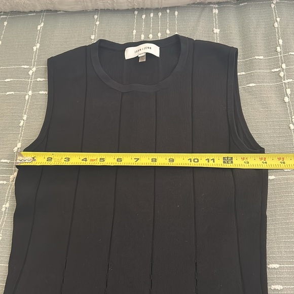 John + Jenn Black Knit Fit & Flare Mini Dress w open hole detail, Size M - Picture 5 of 10